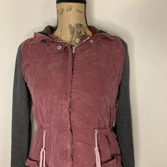 Hive&Honey colorblock conch waist utility  jacket - Picture 2 of 6